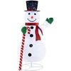 Image de CostwayBonhomme de Neige Éclairé 150 cm Décoration de Noël pré-éclairée avec 180 Lumières LED Chapeau et Écharpe