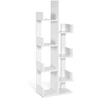 Image de CostwayBibliothèque en Forme d'Arbre à 8 Niveaux Étagère de Rangement Etagère à Livres avec Dispositif Anti-basculement Blanc