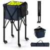 Image de CostwayChariot de Balle de Tennis Pliable avec Panier à Balles de Tennis Bleu