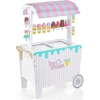 Image de CostwayMarchande Enfants 12 Accessoires Chariot à Crème Glacée en Bois 65 x 31 x 87 CM pour Enfants 3 Ans+