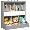 Image de Giantex Bibliothèque Enfants à 3 Niveaux avec 3 Tiroirs et 5 Compartiments, 93x40x94 cm