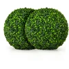 Image de Costway2 Boules de Buis Artificielles 40 cm Résistantes aux UV Plantes de Faux en Boules Topiaire Décoratives pour Intérieur Extérieur