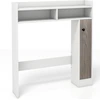 Image de CostwayMeuble de Toilette WC avec 2 Compartiments et 1 Porte Étagères Réglables pour Salle de Bain 88 x 18 x 100 cm Blanc