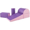 Image de CostwayBlocs de Construction de Grands XL en Mousse-5 Pièces Jouets Éducatifs sur Logiciel avec Housse pour Enfants d'ge Préscolaire Violet