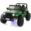 Image de Costway24V Voiture Électrique 2 Places Enfants avec Télécommande 2,4G Musique LED Démarrage Lent 2 Vitesses Charge 35kg pour 3-8 Ans+ Vert