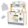 Image de CostwayCuisine Enfants en Bois avec 17 Accessoires pour Enfants de 3 Ans+