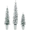 Image de CostwayLot de 3 Sapins de Noël Artificiels 90/120/150 CM avec 120/140/160 Branches Enneigées en PVC Bases Métalliques avec Ciment