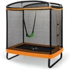 Image de Costway2 en 1 Trampoline Enfants (190x122cm) avec Balançoire Amovible Trampoline de Jardin avec Filet de Sécurité Charge 100kg pour 3 Ans+ Noir Orange