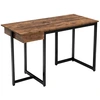 Image de CostwayBureau d'Ordinateur 120*55cm Tiroir Cadre en Métal Repose-pieds Réglables Bureau Moderne Station de Travail pour Ordinateur Portable Café