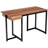 Image de CostwayBureau d'Ordinateur 120*55cm Tiroir Cadre en Métal Repose-pieds Réglables Bureau Moderne Station de Travail pour Ordinateur Portable Noyer
