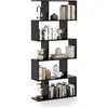 Image de Giantex Bibliothèque en Forme de S, Étagère à 5 Niveaux, 70 x 23,5 x 158 cm, Noir