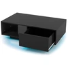 Image de CostwayTable Basse Contemporain avec lumières LED 20 Couleurs 95x55x31 CM Table de Salon avec Grand Tiroir et Compartiment Noir