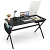 Image de CostwayBureau d'Ordinateur de 120CM Tiroir Cubique Caché Latéral Noir