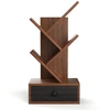 Image de Costway60 CM Bibliothèque en Forme d'Arbre 5 Niveaux avec Tiroir Mini Étagères de Rangement pour Bureau Salon et Chambre Marron