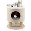 Image de CostwayArbre à Chat 47 CM avec Condo et Poteaux Griffoir Charge 60 KG Tour de Jeux pour Chats avec Balle en Peluche Beige