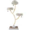 Image de CostwayArbre à Chat 178 CM avec Cadre en Métal Incurvé Tour à Chat avec 3 Balles Suspendues 3 Perchoirs Griffoir en Sisal Gris