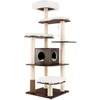 Image de CostwayArbre à Chat avec Plateformes et Colonnes en Sisal Griffoir Pour Chat Géant de Hauteur 175 cm Café