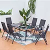 Image de Salon de jardin CONCEPT USINE aluminium noir 7 pieces 6 personnes