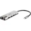 Image de D-Link DUB-M520 (USB-C, 5 ports), Station d’accueil + hub USB, Gris, Argent, Noir