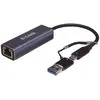 Image de D-Link DUB-2315, RJ-45, USB Type-C, Femelle, Noir, Vitesse, Mâle (USB, USB-C, RJ45 2.5 Gigabit Ethernet (1x)), Adaptateur réseau, Noir