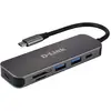 Image de D-Link DUB-2325 (USB-C, 5 ports), Station d’accueil + hub USB, Gris