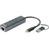 Image de D-Link DUB-2332, USB Type-C, RJ-45, USB 3.2 Gen 1 (3.1 Gen 1) Type-A, 5000 Mbit/s, Grey, Data, Speed (USB-C, 4 ports), Station d’accueil + hub USB, Gris
