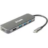 Image de D-Link DUB-2333, USB Type-C, HDMI, USB 3.2 Gen 1 (3.1 Gen 1) Type-A, USB Type-C, 5000 Mbit/s, Gris (USB-C, 5 ports), Station d’accueil + hub USB, Gris