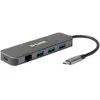 Image de D-Link DUB-2334, USB Type-C, RJ-45, USB 3.2 Gen 1 (3.1 Gen 1) Type-A, USB Type-C, 5000 Mbit/s, Gris (USB-C, 5 ports), Station d’accueil + hub USB, Gris