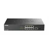 Image de D-Link DGS 1010MP - Commutateur - non géré - 8 x 10/100/1000 (PoE+) + 1 x 10/100/1000 (liaison montante) + 1 x 1000 Base-X SFP (liaison montante) - de bureau, Montable sur rack - PoE+ (125 W)
