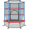 Image de CostwayTrampoline de Jardin pour Enfants Ø165CM avec Filet de Protection Appuis de Ressorts et Structure en Acier Bleu