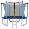Image de CostwayTrampoline Extérieur ø244cm Echelle Filet de Sécurité Tapis de Saut Tuyau Galvanisé Antirouille pour Enfants Charge 80 kg