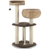 Image de CostwayArbre à Chat 45 x 45 x 104 CM avec Pompon Suspendu Corde et Griffoirs Enveloppés de Sisal Naturel pour Chat/Chaton