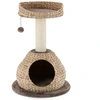 Image de CostwayArbre à Chat avec Griffoir en Sisal Plateforme de Chat 1 Balle de Jeu Naturel et Café 48x48x70,5 cm