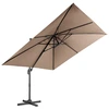 Image de CostwayParasol Déporté Inclinable 3x3M avec Base Croisée Rotation à 360° Manivelle 8 Baleines Event pour Jardin Terrasse Café