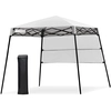 Image de CostwayTonnelle Pliante 182 x 182 cm Protection Solaire Portable et L ©ger Abri avec Sac   Dos pour Camping F  te Barbecue Jardin Patio Plage Blanc
