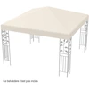 Image de CostwayToile de tonnelle 300 x 300cm Toile d'ombrage en polyester, Pare-soleil avec attaches auto-agrippantes, Beige