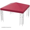 Image de CostwayToile de tonnelle 300 cm x 300 cm Toile d'ombrage   2 niveaux, en Polyester Attaches Auto-agrippantes Vin rouge