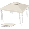 Image de CostwayToile Sup ©rieure 3m x 3m pour Tonnelle   2 Niveaux Toile de Gazebo Boucles en Aluminium en Polyester Beige