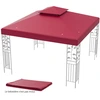 Image de CostwayToile Sup ©rieure 3m x 3m pour Tonnelle   2 Niveaux Toile de Gazebo Boucles en Aluminium en Polyester Vin Rouge