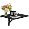 Image de CostwayTable Rabattable Murale Plateaux Pliable 80×60cm (L x l)-Meuble Foyers pour Etudiants Appartements Cuisine Noir