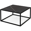 Image de CostwayTable Basse Carrée Moderne avec Dessus de Table en Faux Marbre et Structure en Acier Noir