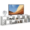 Image de CostwayMeuble TV 3 Pièces 134-180x30x43cm Combination Libre pour Télévision Jusqu’à 49 Pouces pour Salon Chambre Bureau en MDF Blanc