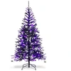 Image de CostwaySapin de Noël Noir 180CM Sapin Artificiel d'Halloween avec 791 Branches 250 Lumières Arbre de Décoration pour Maison Bureau