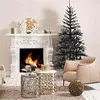 Image de Giantex Sapin de Noël Noir 180 CM, 250 Lumières LED Violette et Accessoires d'halloween