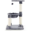 Image de CostwayArbre à Chat avec Griffoir de Sisal Hamac Confortable Balle Suspendue à Jouer Grande Plate-forme 40 x 40 x 64cm Gris