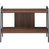 Image de CostwayTable Console 89x43x60 CM Meuble TV en Bois à 2 Niveaux pour Téléviseurs Jusqu'à 81,2 CM Capacité de Poids Total 35 KG Noyer