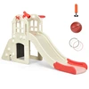 Image de CostwayToboggan pour Enfant 6 en 1 - Glisse de 140 CM 3-8 Ans Toboggan Intérieure & Extérieure Rose