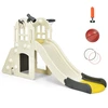 Image de CostwayToboggan pour Enfant 6 en 1 - Glisse de 140 CM 3-8 Ans Toboggan Intérieure & Extérieure Jaune
