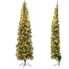 Image de CostwaySapin de Noël Artificiel Demi Arbre Mural 210 cm 150 LED Lumières Blanc Chaud 450 Pointes de Branches Support en Métal