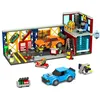 Image de HOGOKIDS Kit de construction Garage Voiture 3 en 1, 1022 pièces : Atelier de réparation, station-service et station de lavage avec 2 voitures